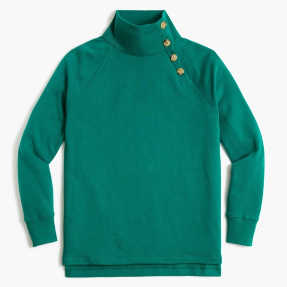 J. Crew Factory Sweaters - J.Crew Factory Wide button-collar tunic sweatshirt in cloudspun fleece